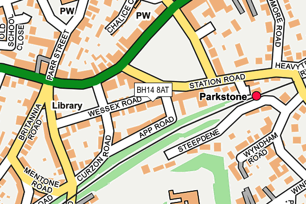 BH14 8AT map - OS OpenMap – Local (Ordnance Survey)