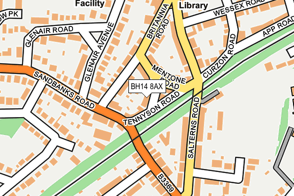 BH14 8AX map - OS OpenMap – Local (Ordnance Survey)