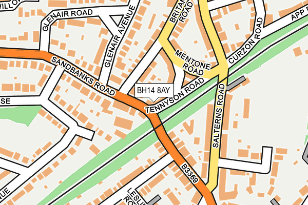 BH14 8AY map - OS OpenMap – Local (Ordnance Survey)