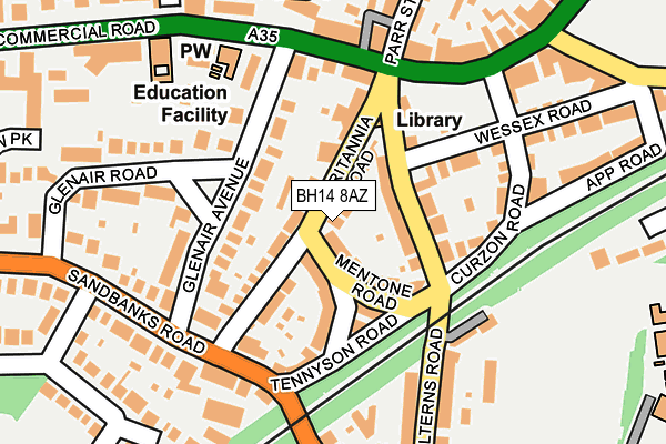 BH14 8AZ map - OS OpenMap – Local (Ordnance Survey)