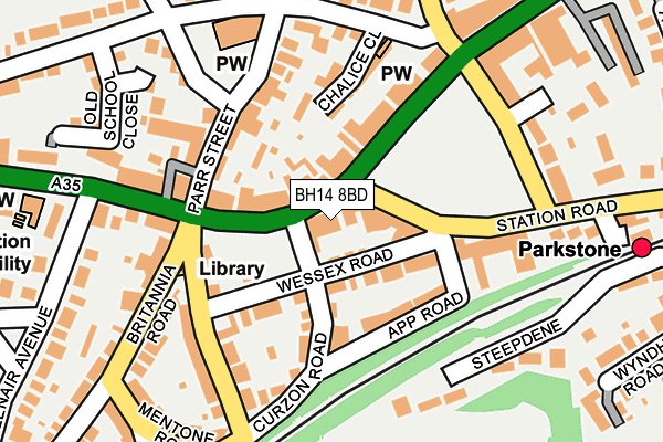 BH14 8BD map - OS OpenMap – Local (Ordnance Survey)