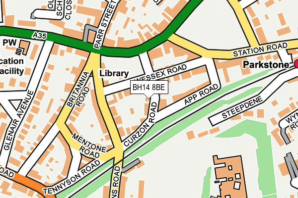 BH14 8BE map - OS OpenMap – Local (Ordnance Survey)