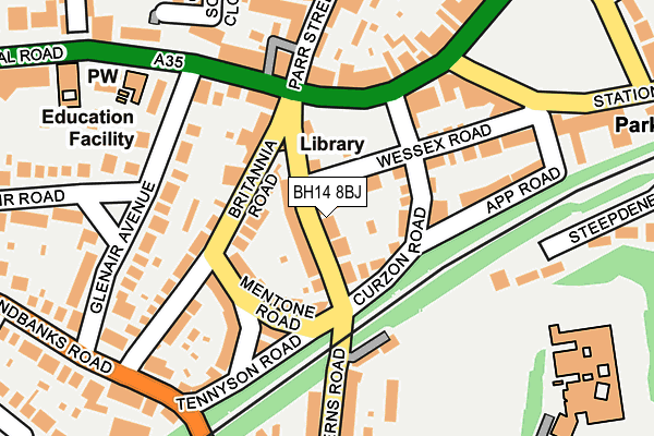 BH14 8BJ map - OS OpenMap – Local (Ordnance Survey)