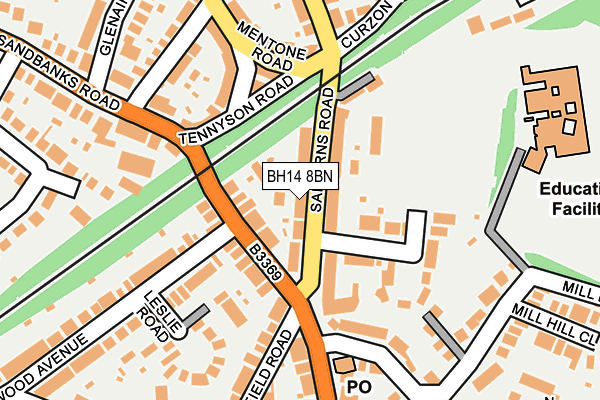 BH14 8BN map - OS OpenMap – Local (Ordnance Survey)