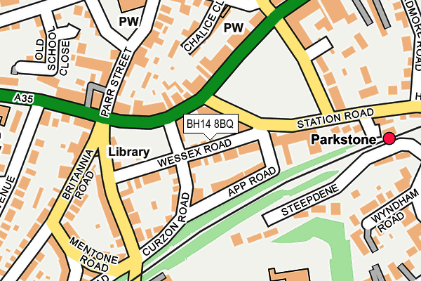 Map of SPINNAKER HOMES (PARKSTONE) LIMITED at local scale