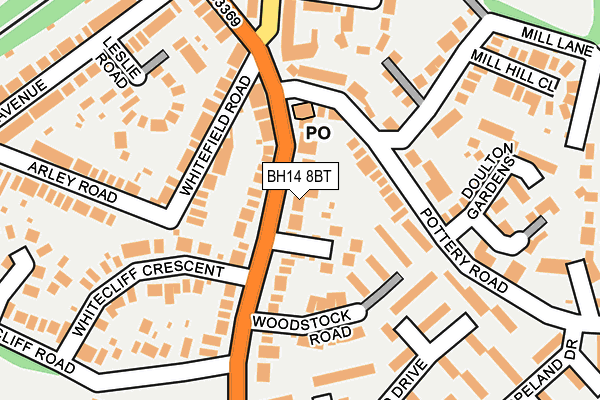 BH14 8BT map - OS OpenMap – Local (Ordnance Survey)