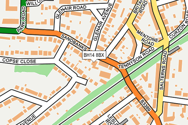 BH14 8BX map - OS OpenMap – Local (Ordnance Survey)