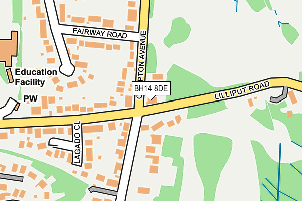BH14 8DE map - OS OpenMap – Local (Ordnance Survey)