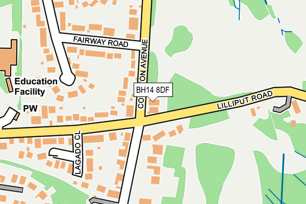 BH14 8DF map - OS OpenMap – Local (Ordnance Survey)
