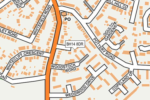 BH14 8DR map - OS OpenMap – Local (Ordnance Survey)