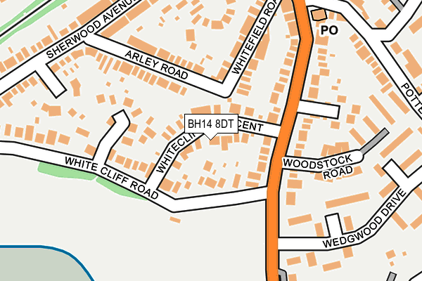 BH14 8DT map - OS OpenMap – Local (Ordnance Survey)
