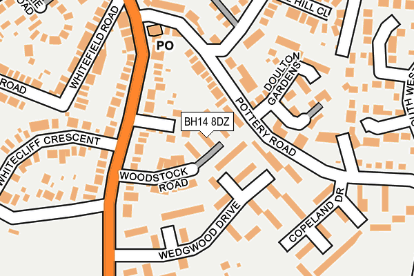 BH14 8DZ map - OS OpenMap – Local (Ordnance Survey)