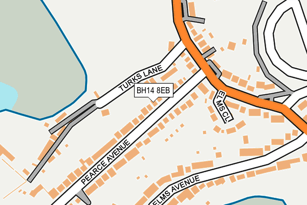 BH14 8EB map - OS OpenMap – Local (Ordnance Survey)