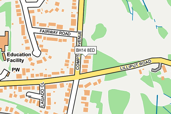 BH14 8ED map - OS OpenMap – Local (Ordnance Survey)