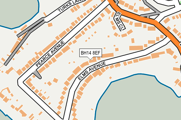 BH14 8EF map - OS OpenMap – Local (Ordnance Survey)