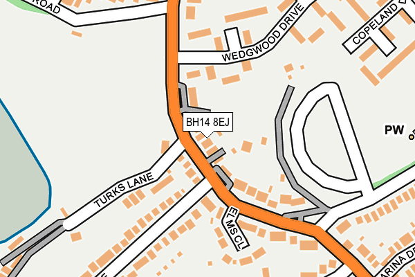 BH14 8EJ map - OS OpenMap – Local (Ordnance Survey)