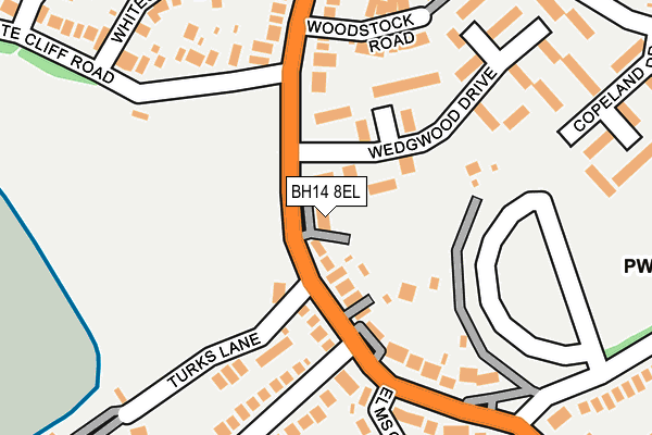 BH14 8EL map - OS OpenMap – Local (Ordnance Survey)