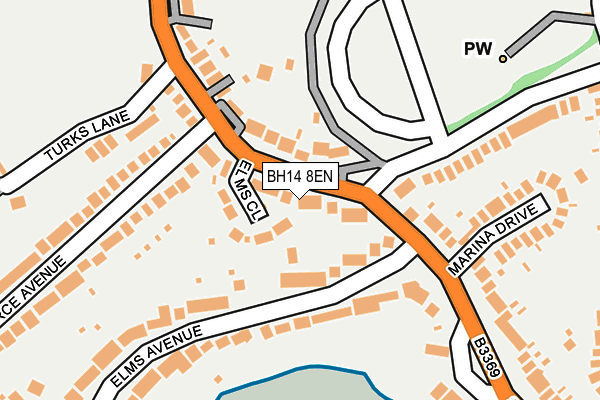 BH14 8EN map - OS OpenMap – Local (Ordnance Survey)