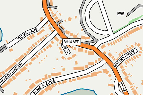 BH14 8EP map - OS OpenMap – Local (Ordnance Survey)