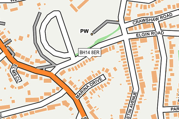 BH14 8ER map - OS OpenMap – Local (Ordnance Survey)
