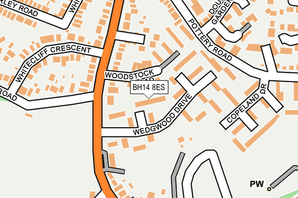 BH14 8ES map - OS OpenMap – Local (Ordnance Survey)