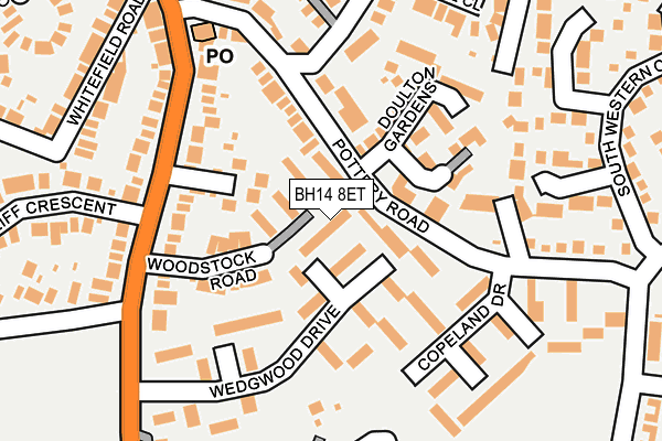 BH14 8ET map - OS OpenMap – Local (Ordnance Survey)