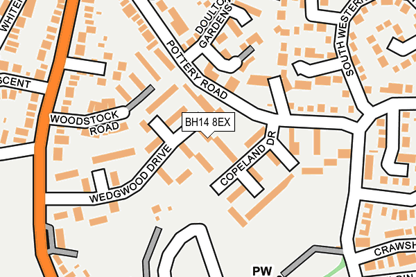 BH14 8EX map - OS OpenMap – Local (Ordnance Survey)