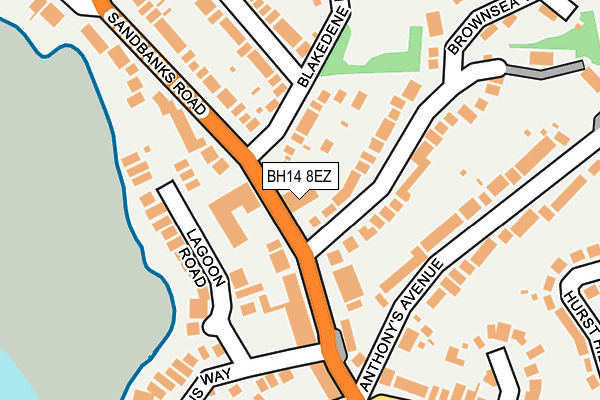BH14 8EZ map - OS OpenMap – Local (Ordnance Survey)