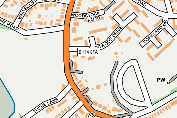 BH14 8FA map - OS OpenMap – Local (Ordnance Survey)