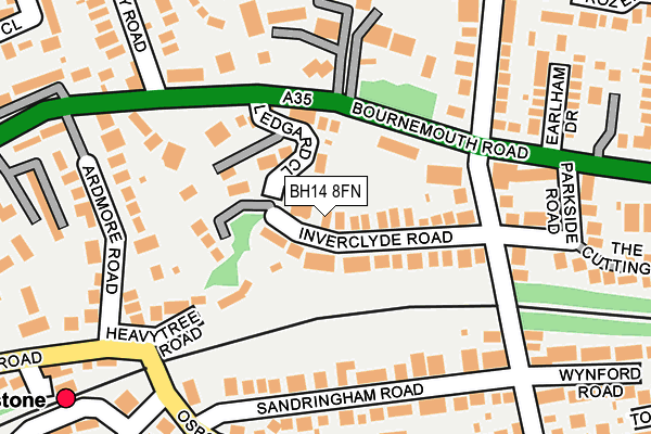 BH14 8FN map - OS OpenMap – Local (Ordnance Survey)