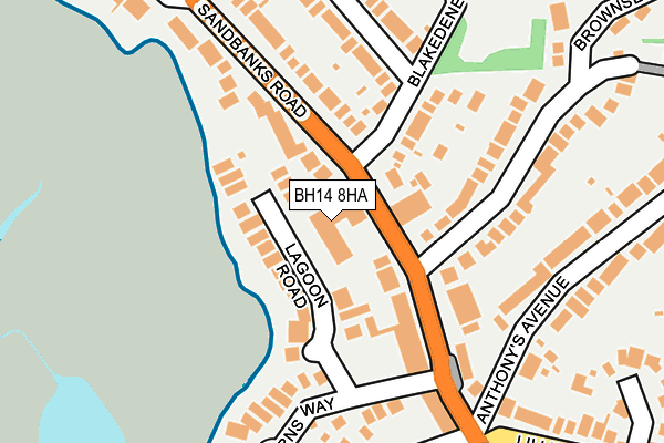 BH14 8HA map - OS OpenMap – Local (Ordnance Survey)