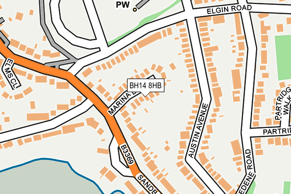 BH14 8HB map - OS OpenMap – Local (Ordnance Survey)