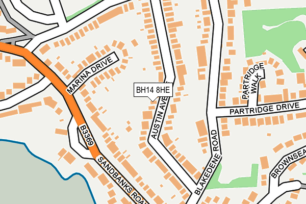 BH14 8HE map - OS OpenMap – Local (Ordnance Survey)