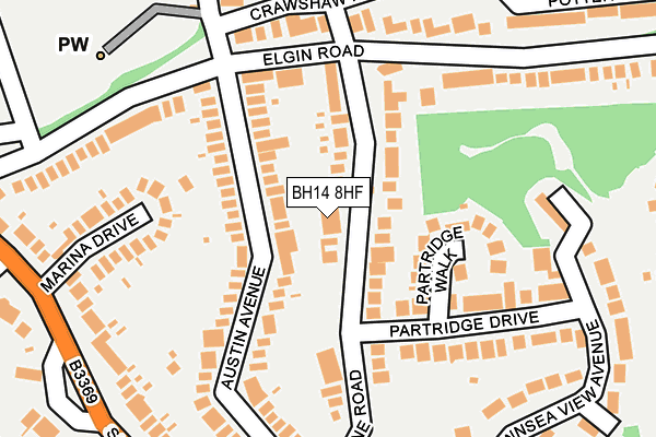 BH14 8HF map - OS OpenMap – Local (Ordnance Survey)