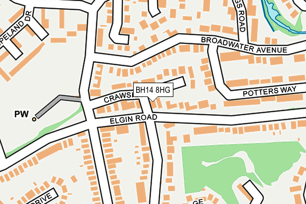 BH14 8HG map - OS OpenMap – Local (Ordnance Survey)