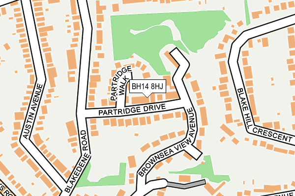 BH14 8HJ map - OS OpenMap – Local (Ordnance Survey)