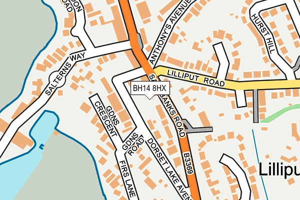BH14 8HX map - OS OpenMap – Local (Ordnance Survey)