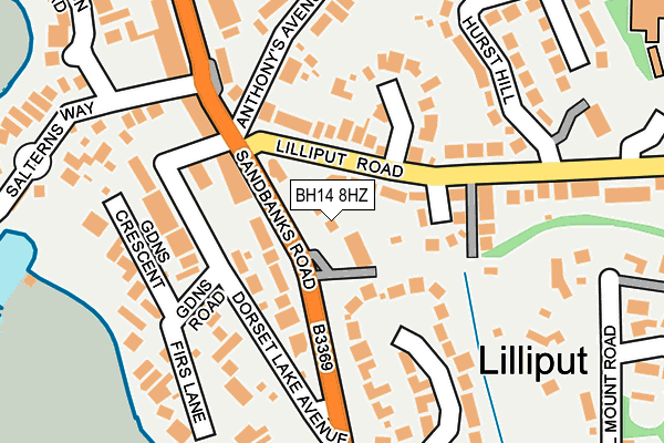 BH14 8HZ map - OS OpenMap – Local (Ordnance Survey)