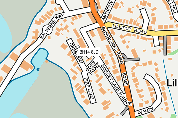 BH14 8JD map - OS OpenMap – Local (Ordnance Survey)