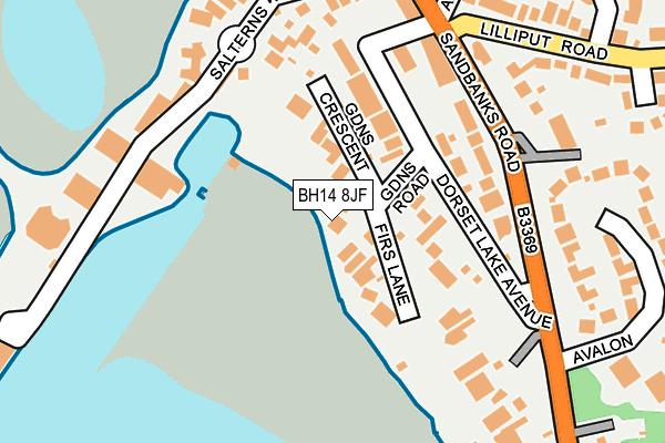 BH14 8JF map - OS OpenMap – Local (Ordnance Survey)