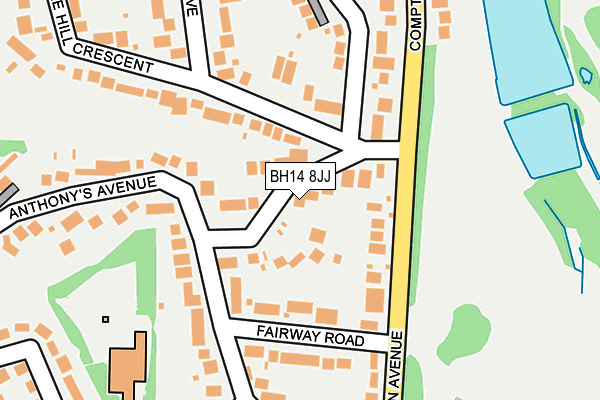 BH14 8JJ map - OS OpenMap – Local (Ordnance Survey)