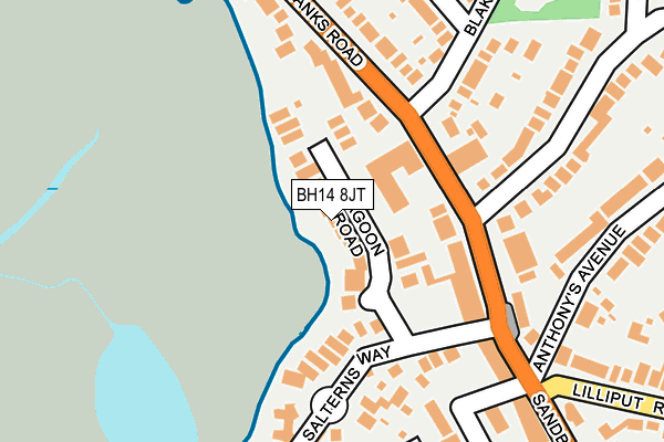 BH14 8JT map - OS OpenMap – Local (Ordnance Survey)