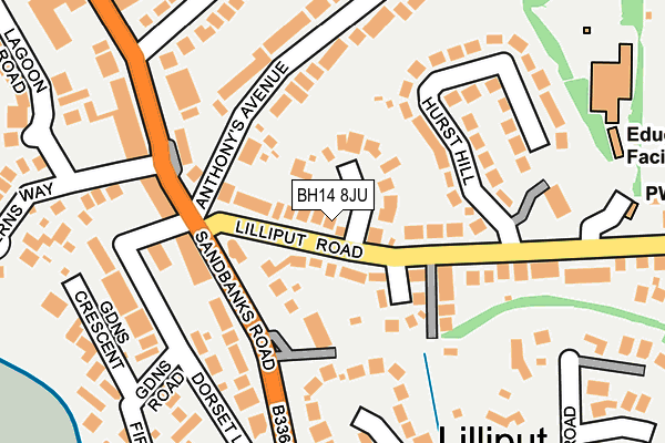 BH14 8JU map - OS OpenMap – Local (Ordnance Survey)