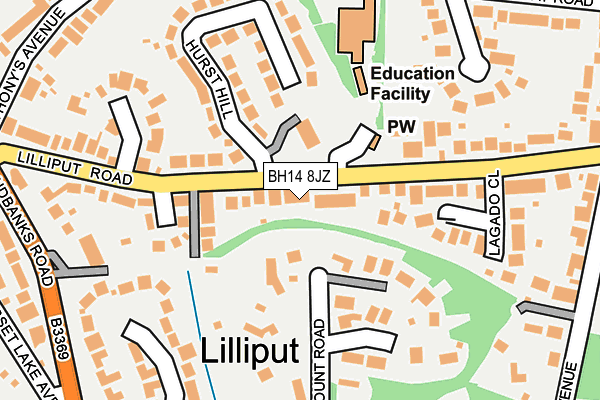 BH14 8JZ map - OS OpenMap – Local (Ordnance Survey)