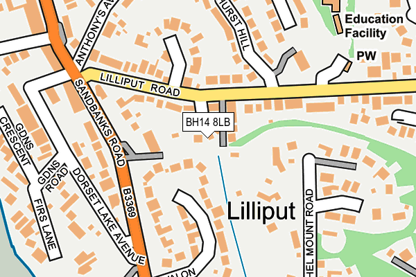 BH14 8LB map - OS OpenMap – Local (Ordnance Survey)
