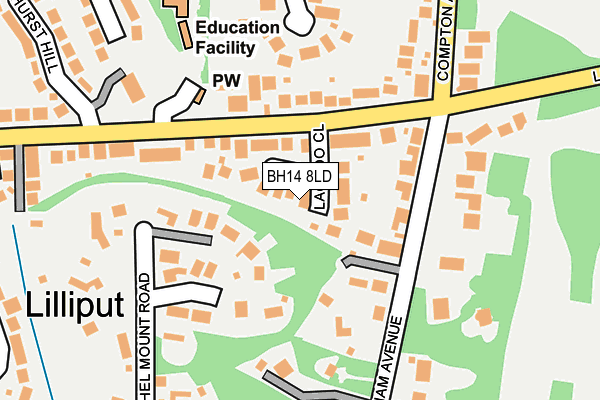 BH14 8LD map - OS OpenMap – Local (Ordnance Survey)