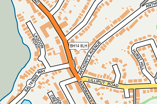 BH14 8LH map - OS OpenMap – Local (Ordnance Survey)