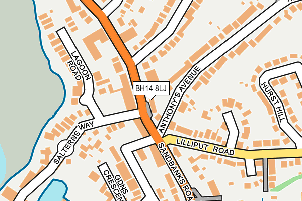 BH14 8LJ map - OS OpenMap – Local (Ordnance Survey)