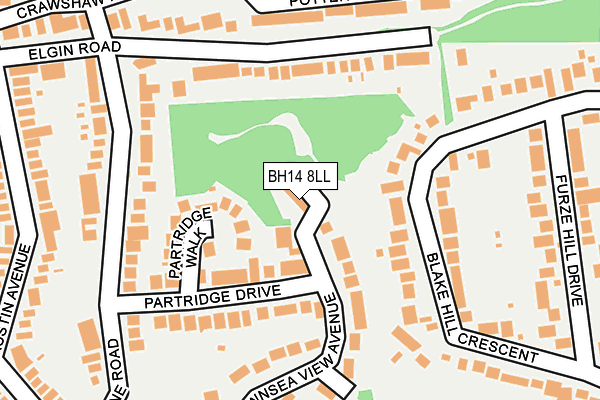 BH14 8LL map - OS OpenMap – Local (Ordnance Survey)