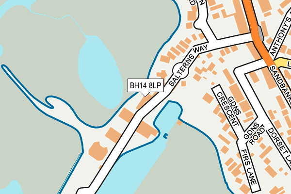 BH14 8LP map - OS OpenMap – Local (Ordnance Survey)